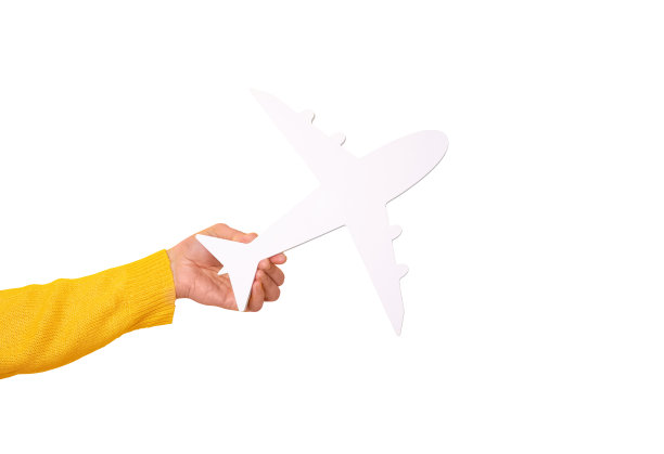 飞机标志在白色背景孤立在手图片下载
