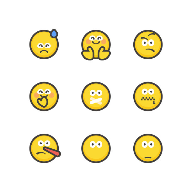 emoticon设置平面设计轮廓线图片下载