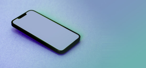 智能手机空白屏幕模型。水平的旗帜。图片下载