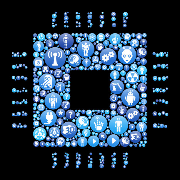 科技芯片蓝色图标图案背景图片下载