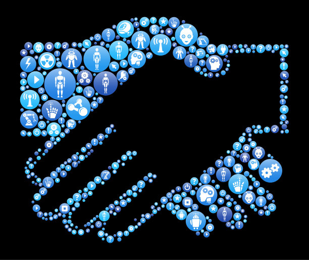 握手蓝色图标模式背景图片下载