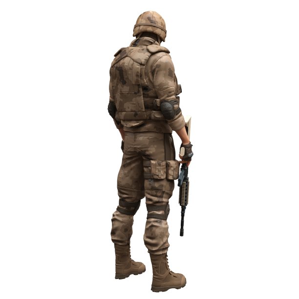 士兵与机关枪孤立的白色背景3d插图图片下载