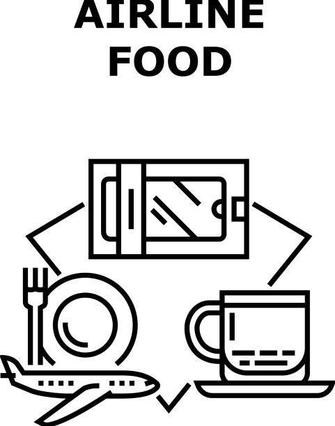 航空食品概念黑色图片下载
