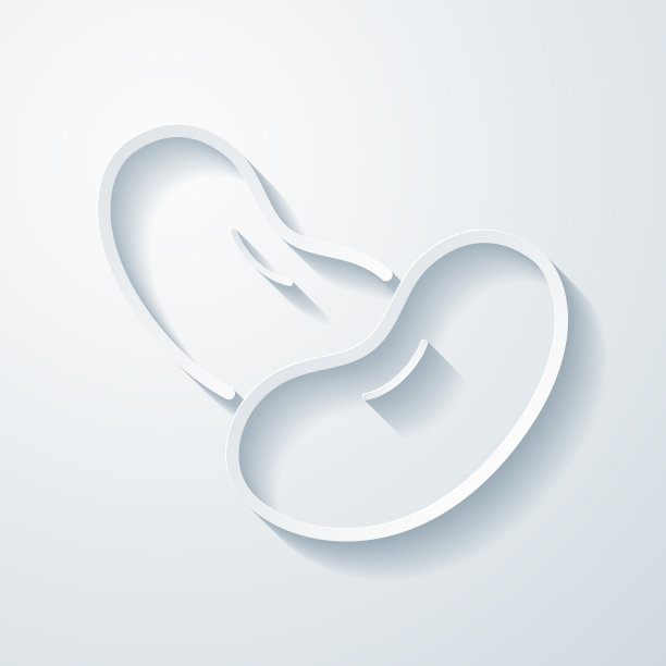 bean。在空白背景上具有剪纸效果的图标图片下载