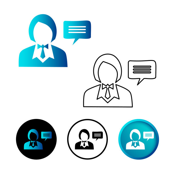 抽象女人讨论图标插图图片下载