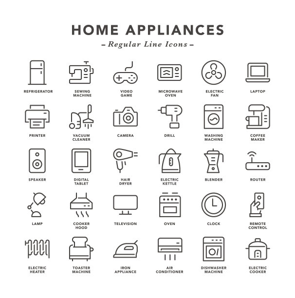 家用电器-常规线图标图片下载
