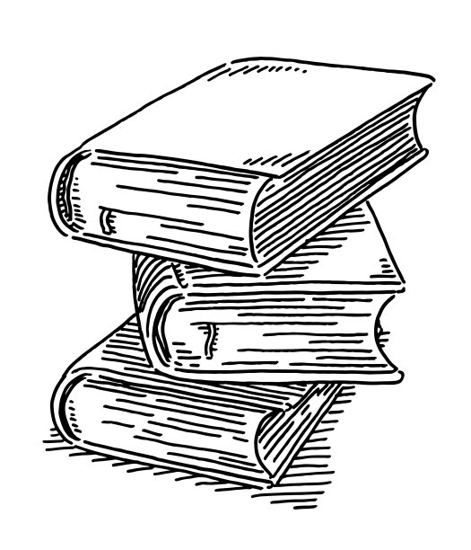 三本书叠画图片下载