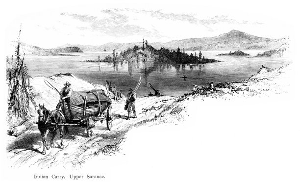 上萨拉纳克湖在阿迪朗达克山脉，纽约州，美国，美国地理图片下载