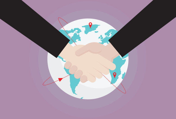 商务人士为全球商业协议握手图片下载