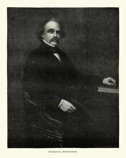美国小说家霍桑。a图片下载