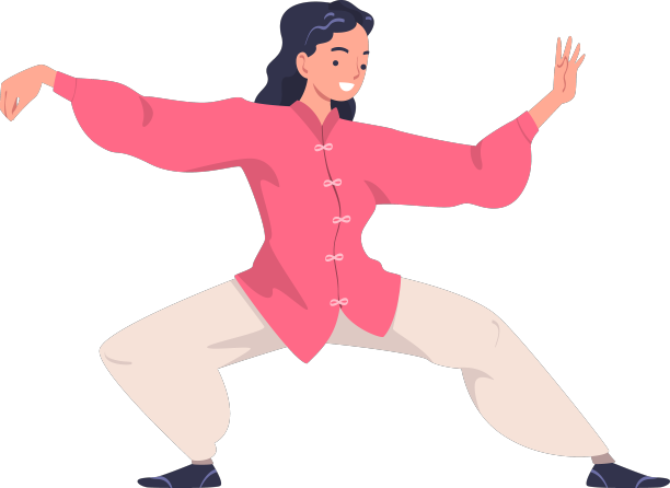 女角色练习太极和气功图片下载