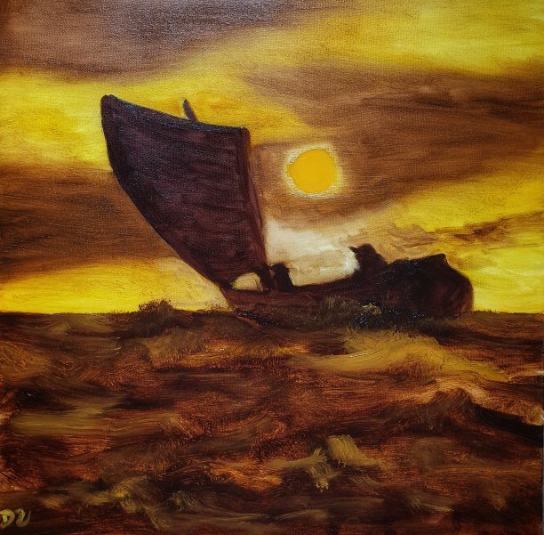 抽象海景现代油画图片下载