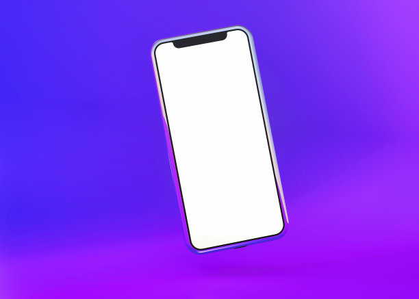 彩色背景上的智能手机模型图片下载