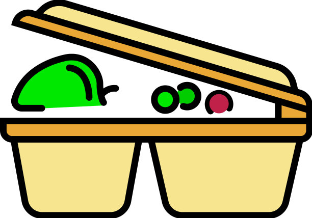 午餐塑料盒图标颜色轮廓图片下载