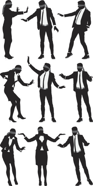 被蒙上眼睛的业务人员图片下载