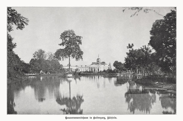 印尼西爪哇茂物宫，半色调印刷，1899年出版图片下载