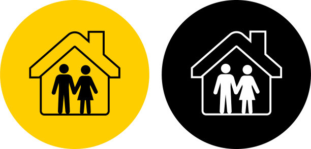 屋顶下的家庭图标图片下载