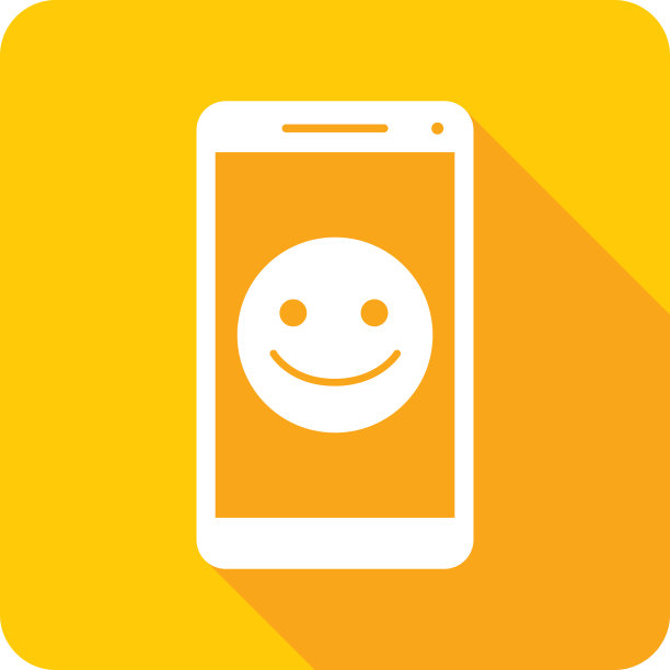 笑脸智能手机图标剪影图片下载