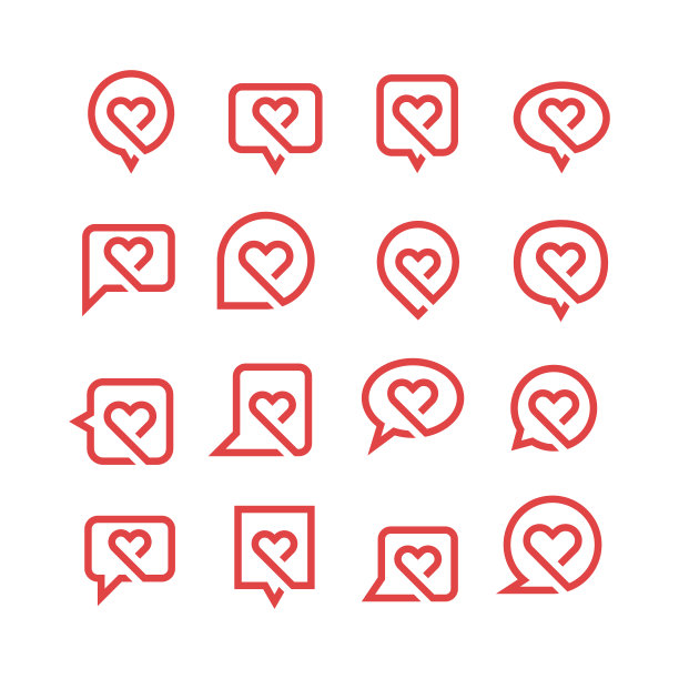 爱心对话气泡图标图片下载