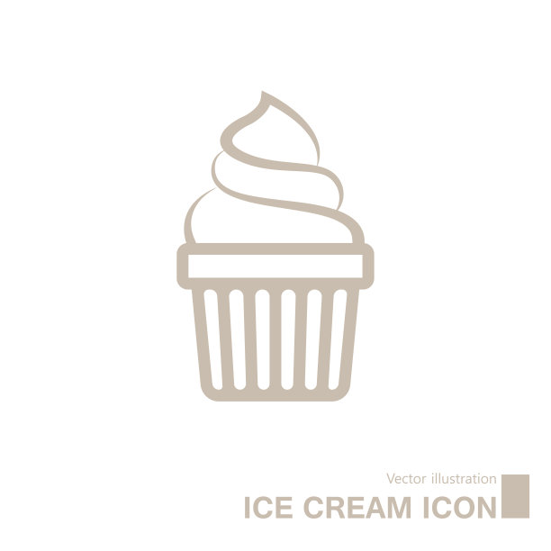 矢量画的冰淇淋。图片下载