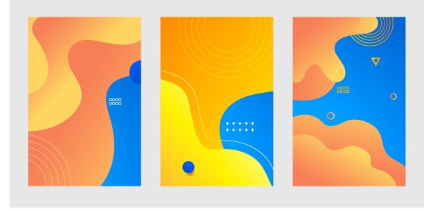 波浪风格的现代彩色抽象背景图片下载