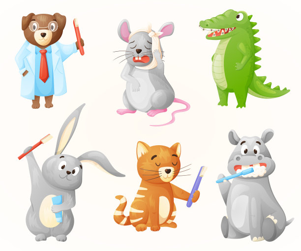 一套卡通动物与图片下载