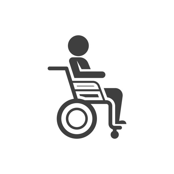 白色背景上的轮椅图标。图片下载