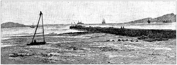 仿古形象:德国龟首湾租界，中国殖民地，胶州图片下载