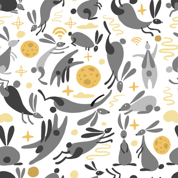 搞笑兔中秋无缝衔接图片下载