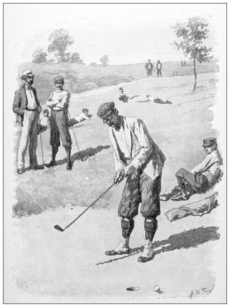 古董运动插画:高尔夫图片下载