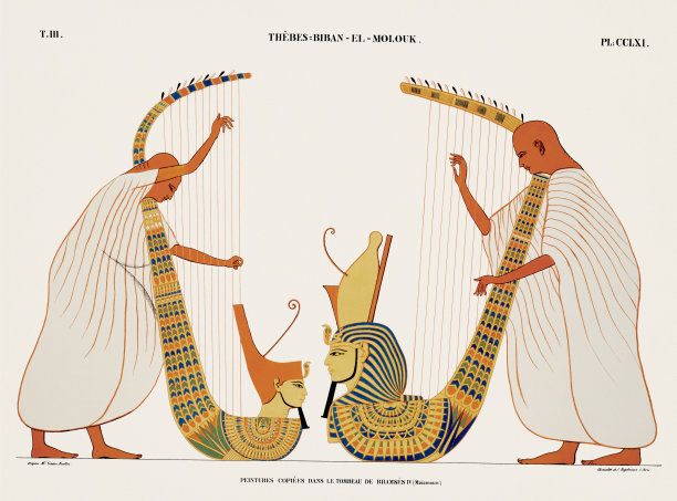 19世纪古埃及绘画作品图片下载