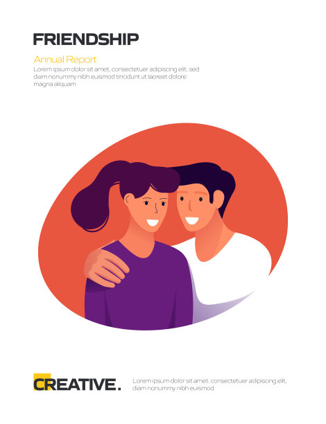 友谊概念平面设计的海报，封面和横幅。现代平面设计矢量插图。图片下载