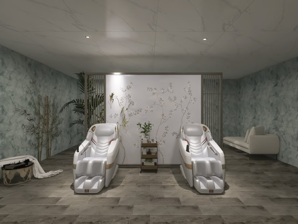 按摩室3d渲染，3d插画图片下载