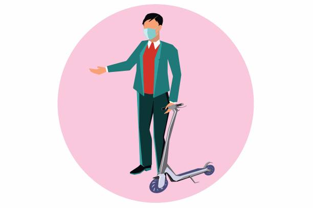 商人和电动车股票插图图片下载