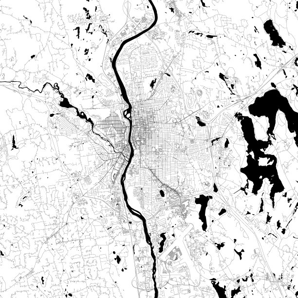 曼彻斯特，新罕布什尔州，美国矢量地图图片下载