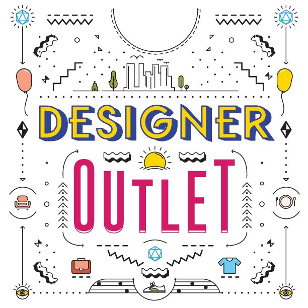 带有设计元素的Outlet sale。出口标志设计图片下载