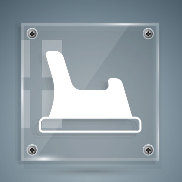 白色婴儿厕所图标孤立在灰色背景图片下载