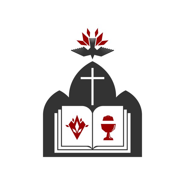 基督教的插图。打开圣经，圣灵的符号和圣餐。图片下载