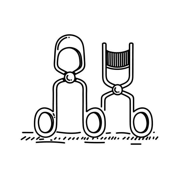 睫毛夹线图标，素描设计，像素完美，可编辑的笔画。美。图片下载