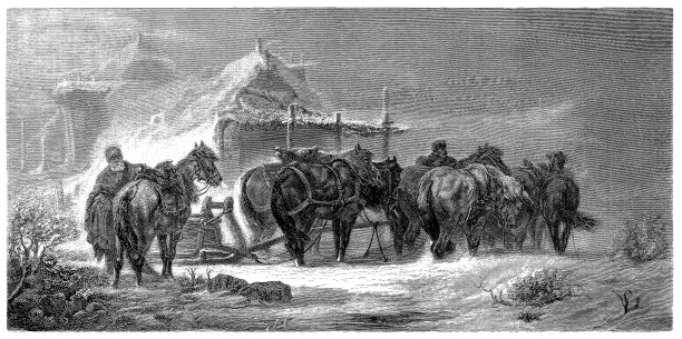 邮政在雪中，邮政国在俄罗斯图片下载