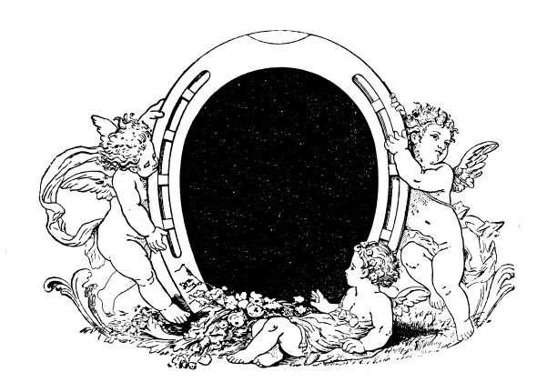 古董插图的体育和休闲活动:马蹄铁和天使图片下载