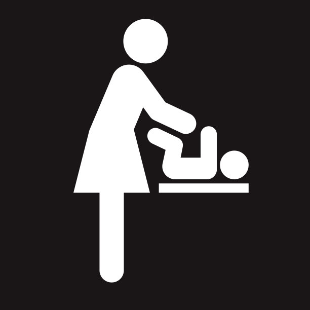 婴儿换尿布站厕所无障碍图标图片下载