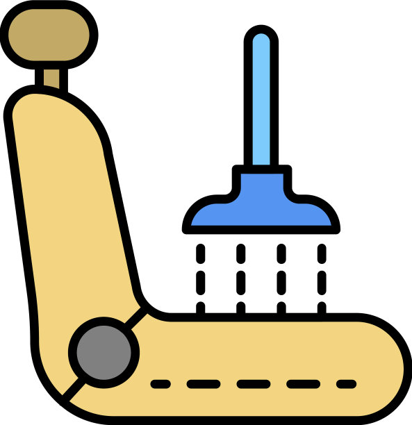 汽车座椅清洗图标颜色轮廓图片下载