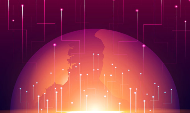 技术背景、技术地球、技术灯光、技术网络背景。股票插图图片下载