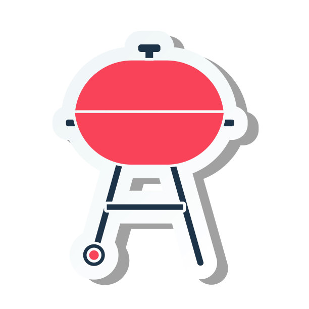 可爱的夏季图标在一个透明的基础上烧烤烤股票插图图片下载