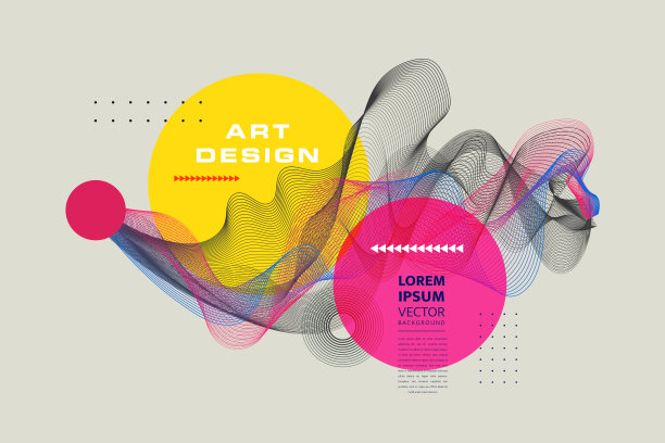 液体风格彩色蜡笔抽象背景与元素向量。图片下载