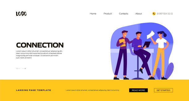 连接概念矢量插图登陆页面模板，网站横幅，广告和营销材料，在线广告，业务演示等。图片下载