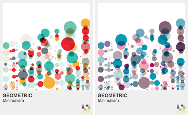 一套色彩几何极简主义圆形图案背景图片下载