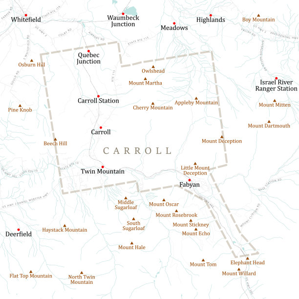 NH Coos卡罗尔矢量路线图图片下载