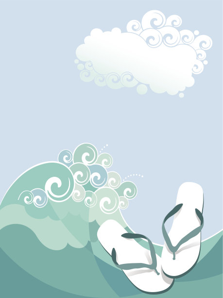 拖鞋和大海图片下载